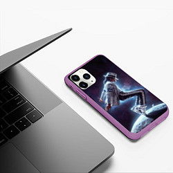 Чехол iPhone 11 Pro матовый Michael Jackson on the moon, цвет: 3D-фиолетовый — фото 2