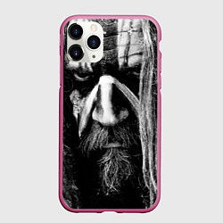 Чехол iPhone 11 Pro матовый Rob zombie - face, цвет: 3D-малиновый
