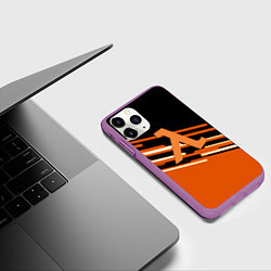 Чехол iPhone 11 Pro матовый Half life полосы, цвет: 3D-фиолетовый — фото 2