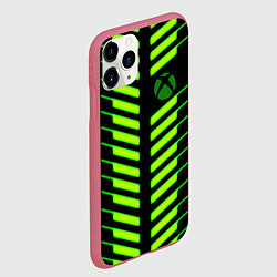 Чехол iPhone 11 Pro матовый Xbox green line, цвет: 3D-малиновый — фото 2