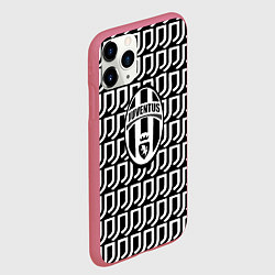 Чехол iPhone 11 Pro матовый Juventus fc pattern, цвет: 3D-малиновый — фото 2