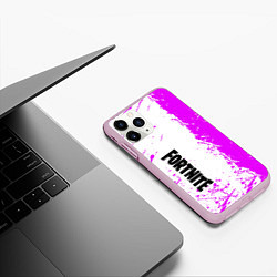 Чехол iPhone 11 Pro матовый Fortnite pink color, цвет: 3D-розовый — фото 2