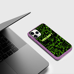 Чехол iPhone 11 Pro матовый Minecraft символы, цвет: 3D-фиолетовый — фото 2