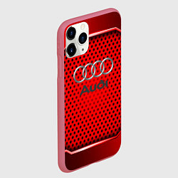 Чехол iPhone 11 Pro матовый AUDI текстура металик, цвет: 3D-малиновый — фото 2