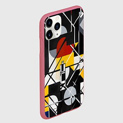 Чехол iPhone 11 Pro матовый Конструктивизм абстракция, цвет: 3D-малиновый — фото 2