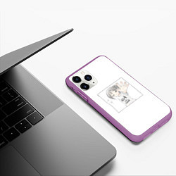 Чехол iPhone 11 Pro матовый 404 error anime tag, цвет: 3D-фиолетовый — фото 2