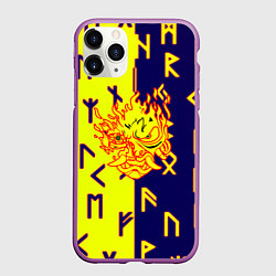 Чехол iPhone 11 Pro матовый Samurai japan symbol, цвет: 3D-фиолетовый