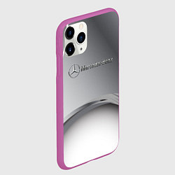 Чехол iPhone 11 Pro матовый Mercedes benz grey, цвет: 3D-фиолетовый — фото 2