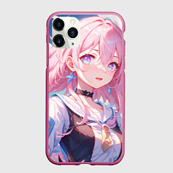 Чехол iPhone 11 Pro матовый Honkai Star Rail March 7th beauty, цвет: 3D-малиновый