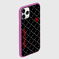 Чехол iPhone 11 Pro матовый Ведьмак паттерн волк, цвет: 3D-фиолетовый — фото 2