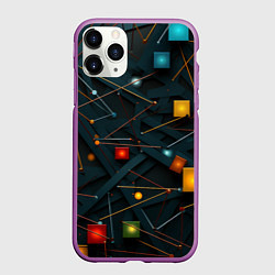 Чехол iPhone 11 Pro матовый Геометрическая абстракция, цвет: 3D-фиолетовый