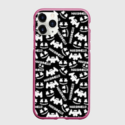 Чехол iPhone 11 Pro матовый Marshmello pattern music, цвет: 3D-малиновый