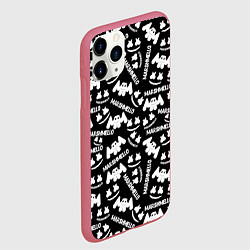 Чехол iPhone 11 Pro матовый Marshmello pattern music, цвет: 3D-малиновый — фото 2