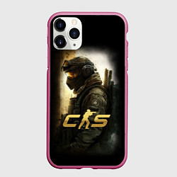 Чехол iPhone 11 Pro матовый Counter strike спецназовец, цвет: 3D-малиновый