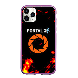 Чехол iPhone 11 Pro матовый Portal огненная лава, цвет: 3D-фиолетовый