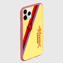 Чехол iPhone 11 Pro матовый Samurai geometry steel, цвет: 3D-малиновый — фото 2