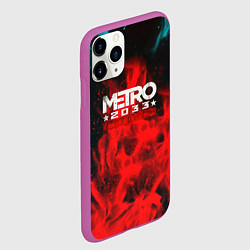 Чехол iPhone 11 Pro матовый Metro 2033 fire, цвет: 3D-фиолетовый — фото 2