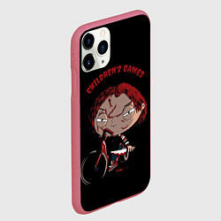 Чехол iPhone 11 Pro матовый Чаки - Гриффин, цвет: 3D-малиновый — фото 2
