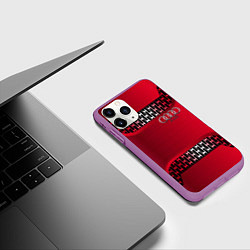 Чехол iPhone 11 Pro матовый Audi metal steel, цвет: 3D-фиолетовый — фото 2