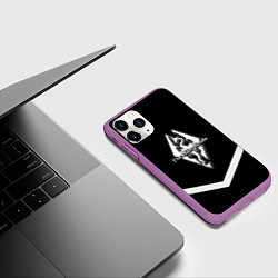Чехол iPhone 11 Pro матовый The Elder Scrolls geometry steel, цвет: 3D-фиолетовый — фото 2