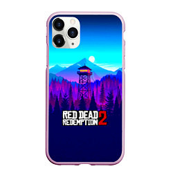 Чехол iPhone 11 Pro матовый Red Dead Redemption rockstar, цвет: 3D-розовый