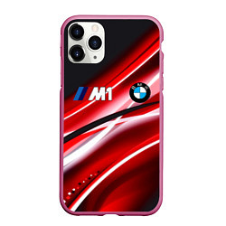 Чехол iPhone 11 Pro матовый BMW sport line steel, цвет: 3D-малиновый