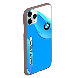 Чехол iPhone 11 Pro матовый BMW abstrac line steel, цвет: 3D-коричневый — фото 2