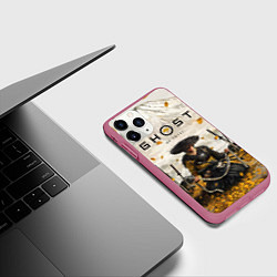 Чехол iPhone 11 Pro матовый Ацу из Ghost of Yotei, цвет: 3D-малиновый — фото 2