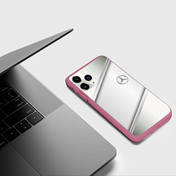 Чехол iPhone 11 Pro матовый Mercedes benz metalic collection, цвет: 3D-малиновый — фото 2