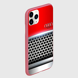 Чехол iPhone 11 Pro матовый AUDI metal collection game, цвет: 3D-малиновый — фото 2