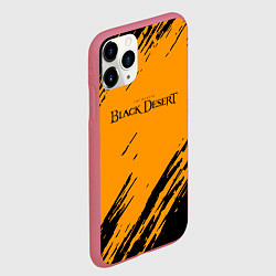Чехол iPhone 11 Pro матовый Black desert краски абстракция, цвет: 3D-малиновый — фото 2