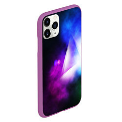 Чехол iPhone 11 Pro матовый Космос геометрия, цвет: 3D-фиолетовый — фото 2