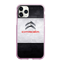 Чехол iPhone 11 Pro матовый Citroen grey metal, цвет: 3D-розовый