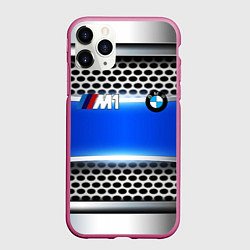 Чехол iPhone 11 Pro матовый BMW metal machine, цвет: 3D-малиновый