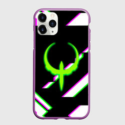 Чехол iPhone 11 Pro матовый Quake глитч геометрия, цвет: 3D-фиолетовый