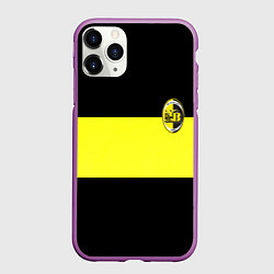 Чехол iPhone 11 Pro матовый Янг бойс полоса, цвет: 3D-фиолетовый