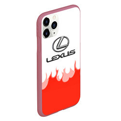 Чехол iPhone 11 Pro матовый Lexus fire, цвет: 3D-малиновый — фото 2