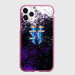 Чехол iPhone 11 Pro матовый Starcraft брызги красок, цвет: 3D-малиновый