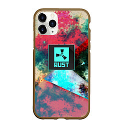 Чехол iPhone 11 Pro матовый RUST geometry color, цвет: 3D-коричневый