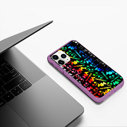 Чехол iPhone 11 Pro матовый Marshmello neon color, цвет: 3D-фиолетовый — фото 2