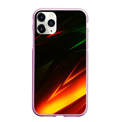 Чехол iPhone 11 Pro матовый Geometry stripes line color, цвет: 3D-розовый