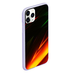 Чехол iPhone 11 Pro матовый Geometry stripes line color, цвет: 3D-светло-сиреневый — фото 2