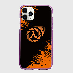 Чехол iPhone 11 Pro матовый Half life 3 краски оранжевые, цвет: 3D-фиолетовый
