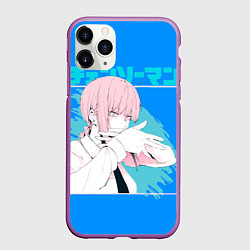 Чехол iPhone 11 Pro матовый Макима персонаж Человек-бензопила, цвет: 3D-фиолетовый