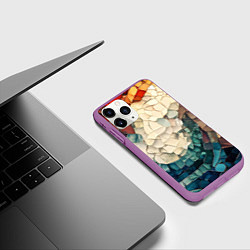 Чехол iPhone 11 Pro матовый Мозаика в виде плитки, цвет: 3D-фиолетовый — фото 2