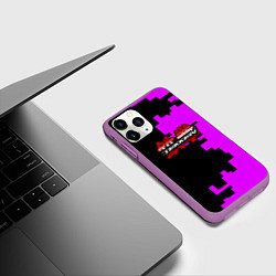 Чехол iPhone 11 Pro матовый Tekken pattern pink, цвет: 3D-фиолетовый — фото 2
