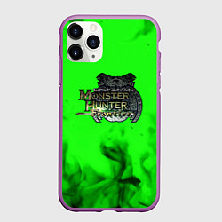 Чехол iPhone 11 Pro матовый Monster Hunter fire green, цвет: 3D-фиолетовый