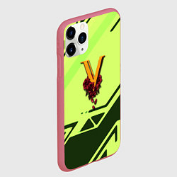 Чехол iPhone 11 Pro матовый Valentinos geometry steel, цвет: 3D-малиновый — фото 2