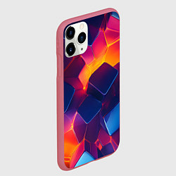 Чехол iPhone 11 Pro матовый Неоновая геометрическая текстура, цвет: 3D-малиновый — фото 2
