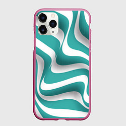 Чехол iPhone 11 Pro матовый Абстрактные объёмные полосы - оптическая иллюзия, цвет: 3D-малиновый